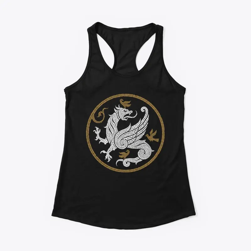 White and Gold Dragon Logo