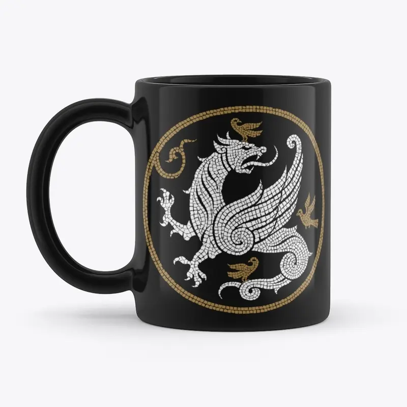 White and Gold Dragon Logo